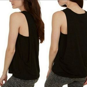 Black lightweight muscle Tee double layered